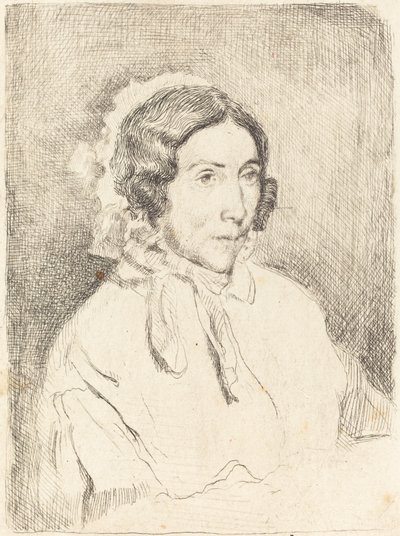 Kvinna i rufsig mössa Dame agée, 18591860. av Edgar Degas