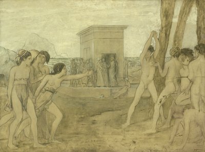 Unga spartanska flickor utmanar pojkar, ca 1860 av Edgar Degas
