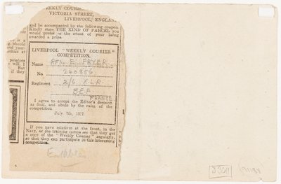 Inlämning till tidningstävlingsredaktör, 1917 av Edgar Fryer