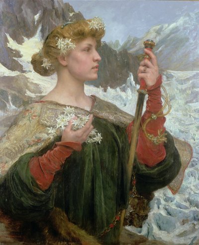 Edelweiss (olja på pannå) av Edgar Maxence