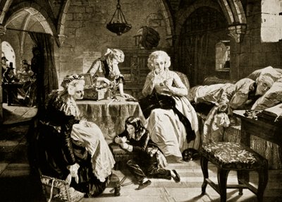Ludvig XVI och hans familj i templet, illustration från 