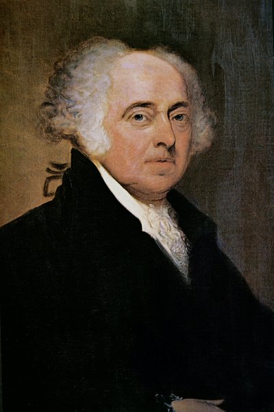 President John Adams (1735-1826) (färglitografi) av Edgar Parker