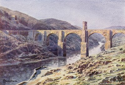 Norra Spanien: Alcantara (färg litho) av Edgar T. A. Wigram
