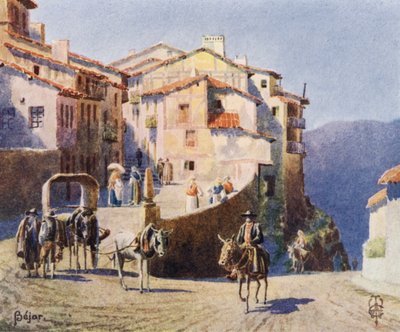 Norra Spanien: Bejar, An Approach to the Town (färg litho) av Edgar T. A. Wigram