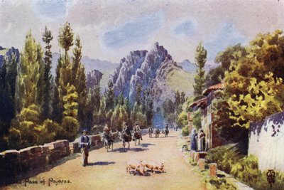 Norra Spanien: I passet Pajares, nära Pola de Gordon (färg litho) av Edgar T. A. Wigram