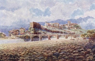 Norra Spanien: San Vicente de la Barquera (litofärg) av Edgar T. A. Wigram