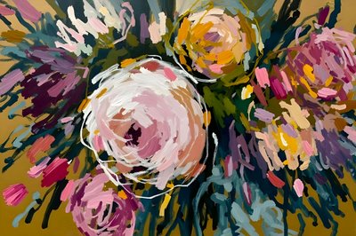 Färgsprakande abstrakta blommor av Edie