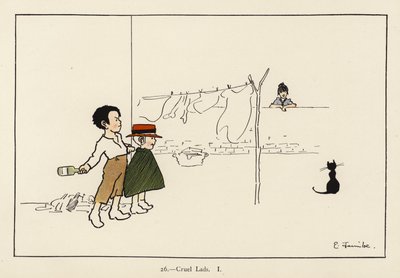 Cruel Lads I (färg litho) av Edith Farmiloe