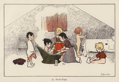 Scrub-Night (färg litho) av Edith Farmiloe