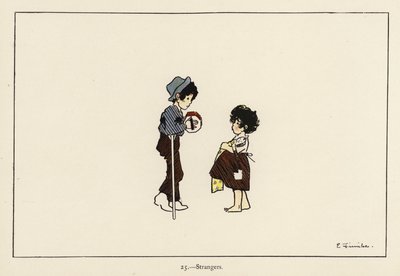Strangers (färg litho) av Edith Farmiloe
