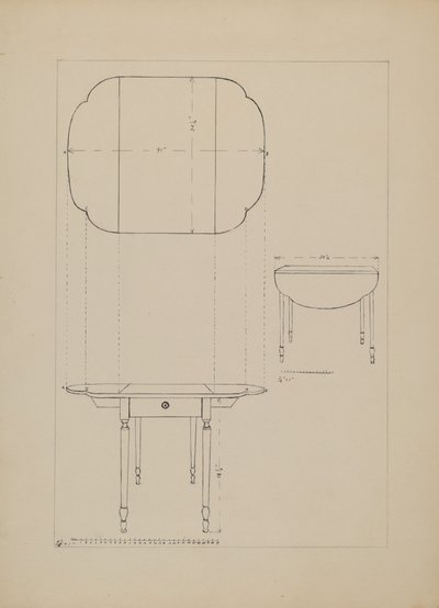 Ovalt bord Drop Leaf av Edith Magnette