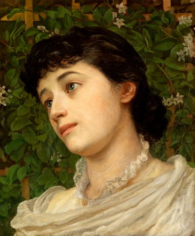 Den avlidna fru Charles Stuart-Wortley (olja på papper på linne) av Edith Ridley Corbet