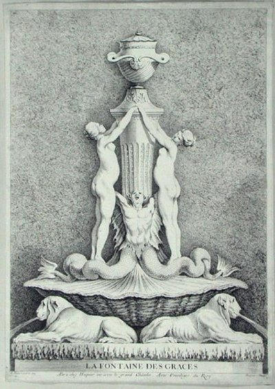 La Fontaine des Graces, graverad av Huquier (gravyr) av Edmé (after) Bouchardon