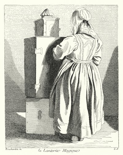 Den magiska lyktan (gravyr) av Edmé (after) Bouchardon