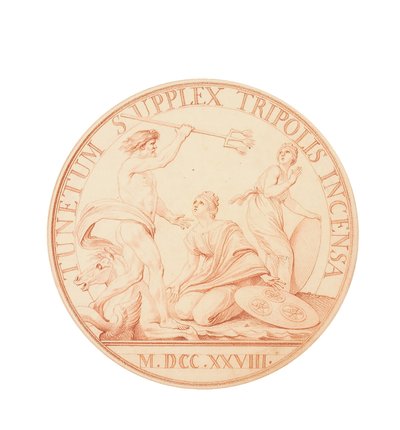 Bombardement av Tripoli och underkastelse från denna regency och Algiers sida, 1728 av Edmé Bouchardon