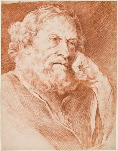 Huvud av en skäggig man, mitten av 1700-talet (krita på papper) av Edmé Bouchardon