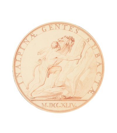 Hercules beväpnad med en klubba på väg att korsa Alperna, 1744 av Edmé Bouchardon