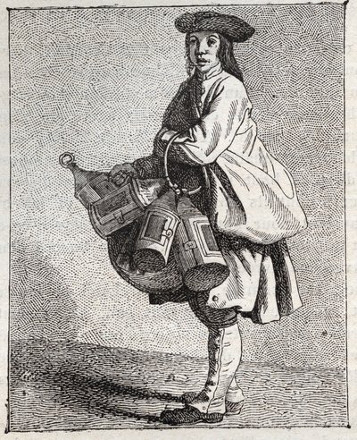 Lyktahandlaren - Pepetit metier de Paris (Studier tagna i det lägre folket, eller Cris of Paris) - gravyr av Edme Bouchardon (1698-1762) av Edmé Bouchardon