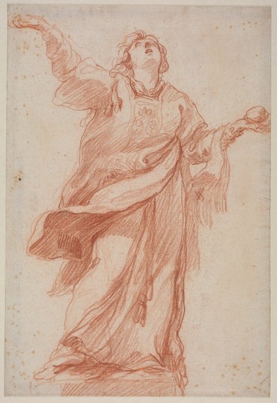 Sankt Stefan i extas (röd krita på papper) av Edmé Bouchardon