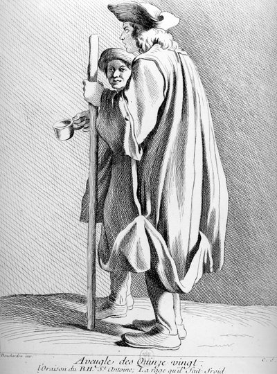 The Blind of Quinze-Vingts Hospital i Paris swed av Edmé Bouchardon