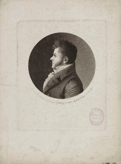 Porträtt av Marie-Henri Beyle, dit Stendhal 1783-1842. av Edme Quenedey