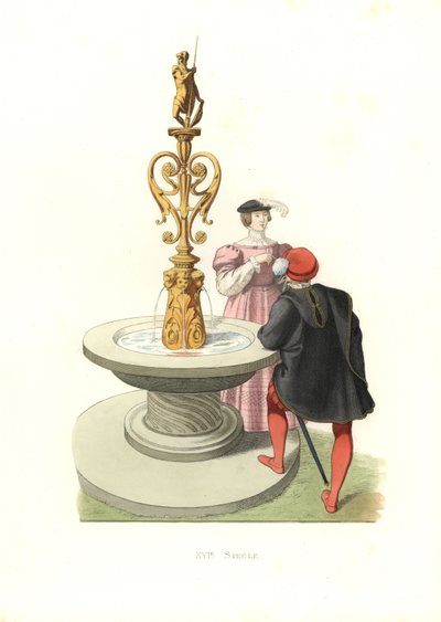 Gentleman och kvinna, England av Edmond Lechevallier Chevignard