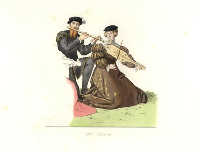 Gentleman och kvinna, England av Edmond Lechevallier Chevignard