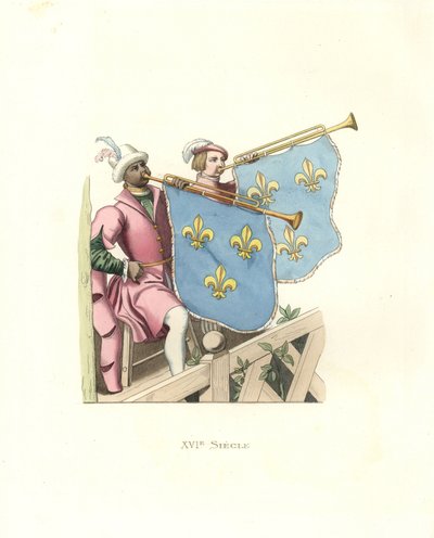 Trumpetare vid en turnering, regeringstid av Frans I av Frankrike. av Edmond Lechevallier Chevignard