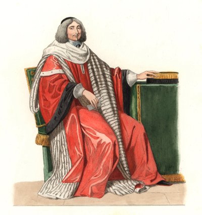 Jean Antoine de Mesme (1661-1723), herre av Irval, greve av Avaux, fransk magistrat 1600-talet, efter en målning från 1653, av Philippe de Champaigne (1602-1674) - Litografi baserad på en illustration av Edmond Lechevallier-Chevignard ( 1825-1902), extrak av Edmond Lechevallier Chevignard