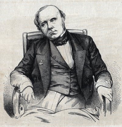 Porträtt av Augustin Thierry (1795-1856), fransk historiker. Gravyr av Chevignard i "" Le Magasin Picturesque"" av Edmond Lechevallier Chevignard