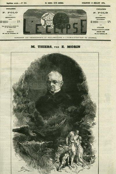 Porträtt av Adolphe Thiers (1797-1877), fransk politiker. Omslag i "" L