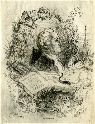 Porträtt av Elie Catherine Freron (1718 -1776) av Edmond Morin