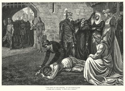 The Bridal of Malahide (gravyr) av Edmund Blair (after) Leighton