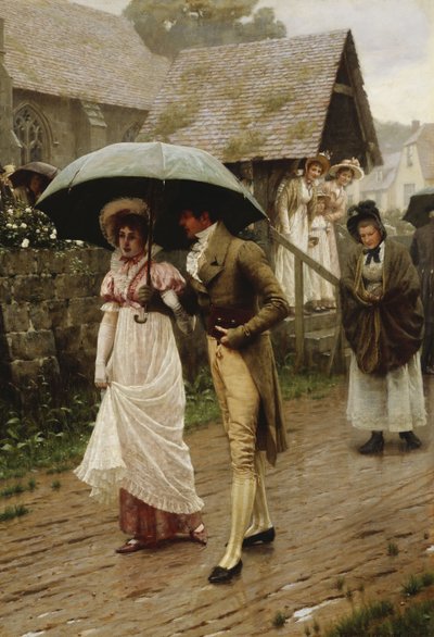 En blöt söndagsmorgon, 1896 av Edmund Blair Leighton
