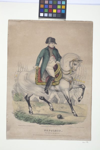 Napoleon - The Hero Of 100 Battles (handfärgad litografi) av Edmund Burke Kellogg