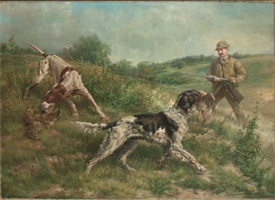 Jakt i ett höglandslandskap av Edmund Henry Osthaus