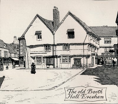 Den gamla Booth Hall, Evesham, 1800-talet av Edmund Hort New