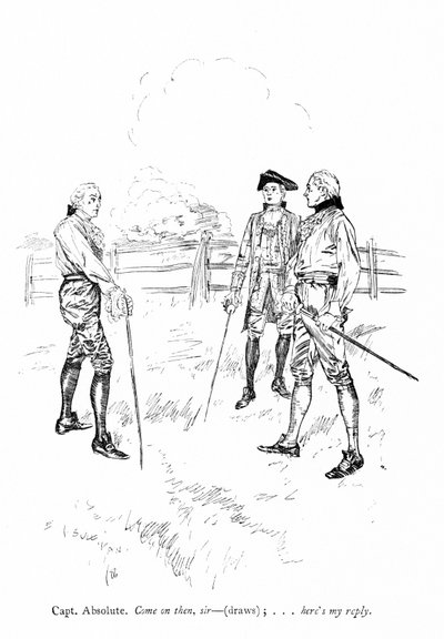Illustration till Sheridans The Rivals (gravyr) av Edmund Joseph (after) Sullivan
