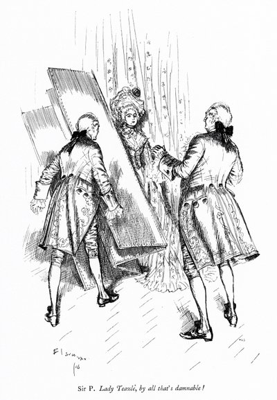 Illustration för Sheridans The School for Scandal (gravyr) av Edmund Joseph (after) Sullivan