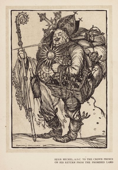 Kejsarens krans: Herr Michel, ADC till kronprinsen vid hans återkomst från det förlovade landet (litografi) av Edmund Joseph (after) Sullivan