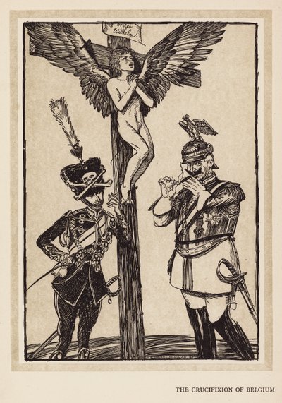 Kejsarens krans: Korsfästelsen av Belgien (lito) av Edmund Joseph (after) Sullivan