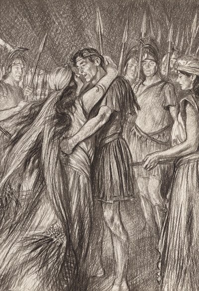 William Shakespeare: Antonius och Cleopatra, akt IV, scen 4 (litografi) av Edmund Joseph (after) Sullivan