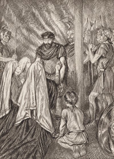 William Shakespeare: Tragedin om Coriolanus, akt V, scen 3 (litografi) av Edmund Joseph (after) Sullivan
