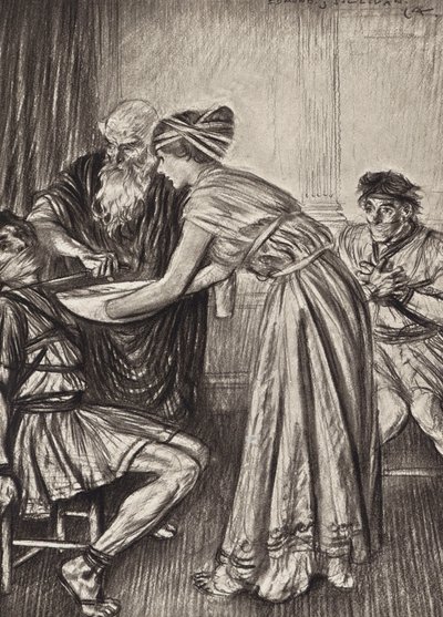 William Shakespeare: Tragedin om Titus Andronicus, akt V, scen 2 (litografi) av Edmund Joseph (after) Sullivan