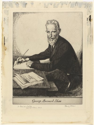 Porträtt av George Bernard Shaw George Bernard Shaw (titel på objekt) av Edmund Joseph Sullivan (signed by artist)