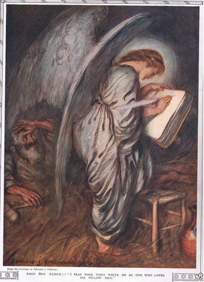 Abou Ben Adhem och ängeln, från "Bibby Annual" publicerad 1917 av Edmund Joseph Sullivan