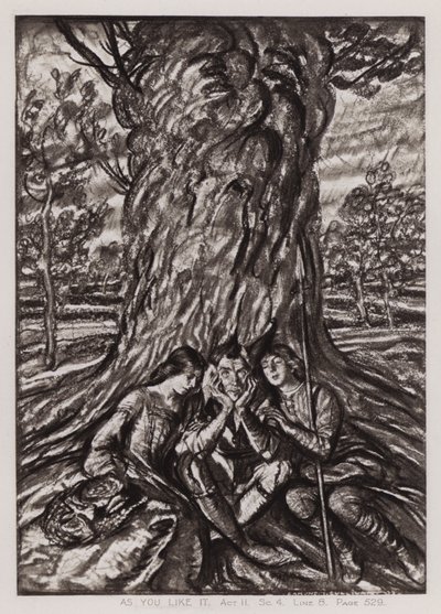 Som du vill, akt II, Sc 4 (litho) av Edmund Joseph Sullivan