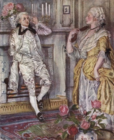 Illustration för The Vicar of Wakefield av Oliver Goldsmith (litho i färg) av Edmund Joseph Sullivan