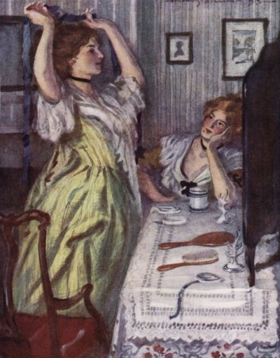 Illustration för The Vicar of Wakefield av Oliver Goldsmith (litho i färg) av Edmund Joseph Sullivan