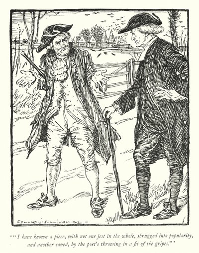 Illustration för The Vicar of Wakefield av Oliver Goldsmith (litho) av Edmund Joseph Sullivan